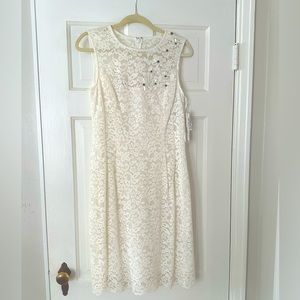 Teri Jon white lace dress